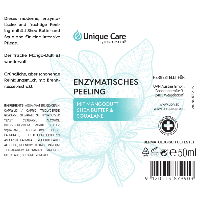 Unique Care Enzym Peeling mit Mangoduft