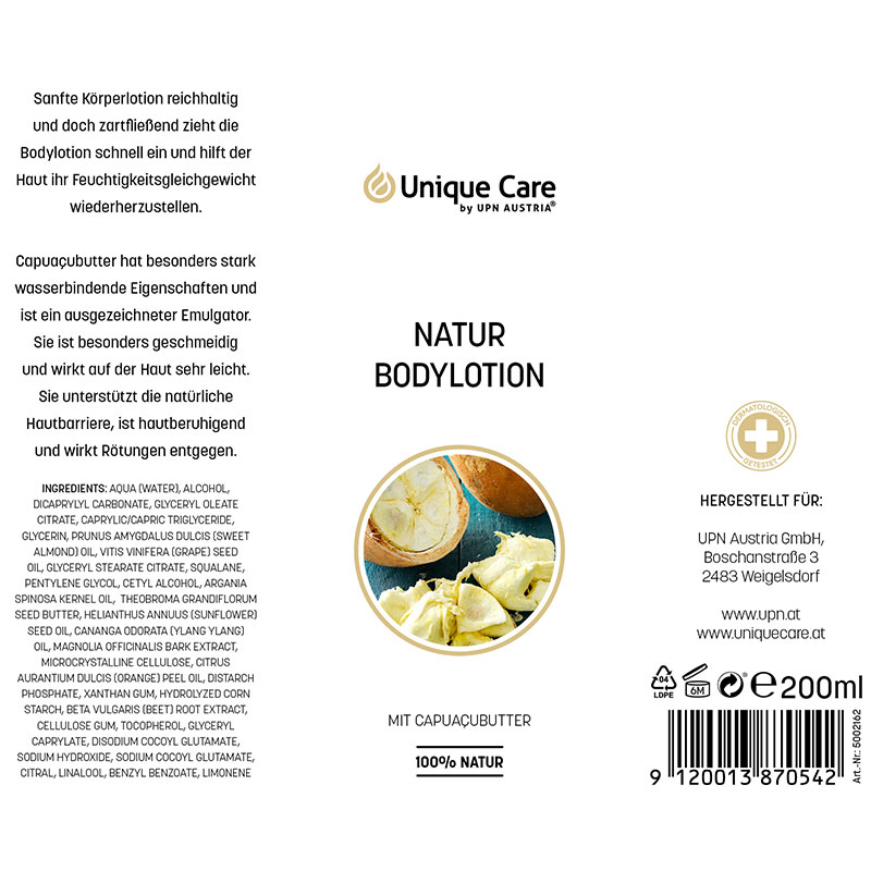 Natur Bodylotion Mit Cupuacubutter