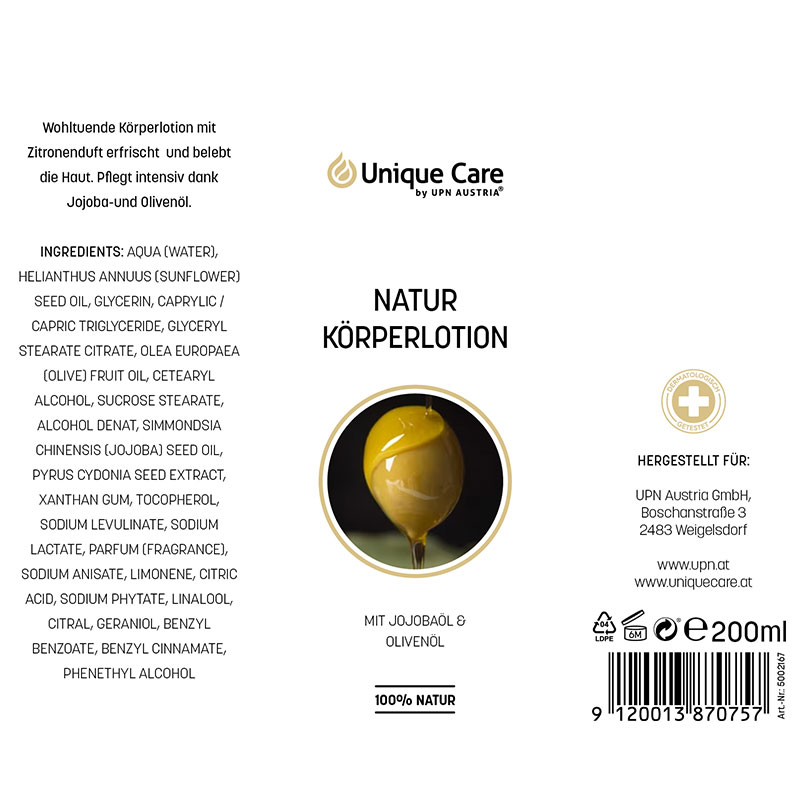 Natur Körperlotion